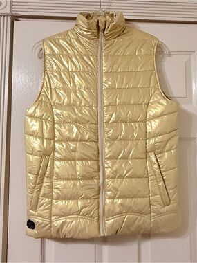 Gold Beige Quilted Heated Packable Vest